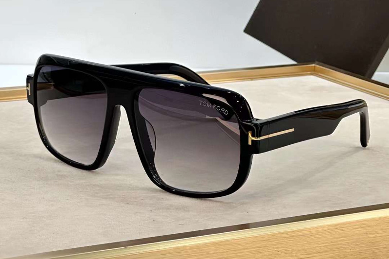 FT1101 Sunglasses Black Gradient Gray