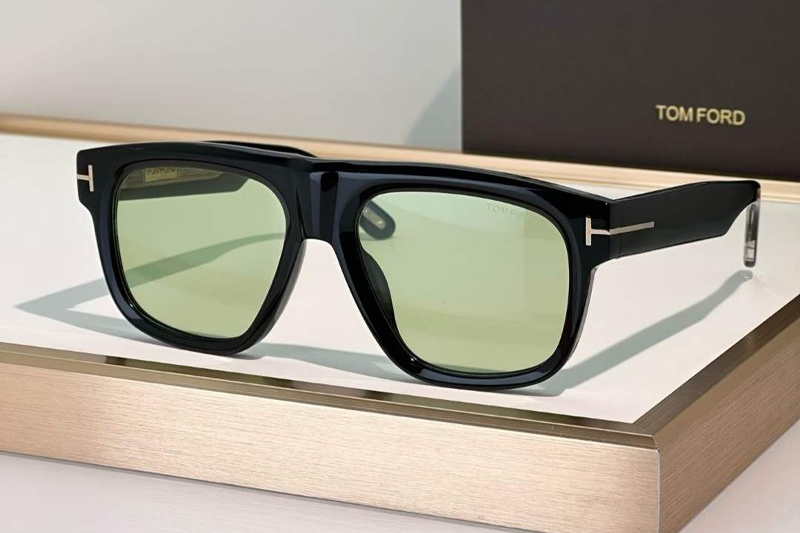 FT1201 Sunglasses Black Green