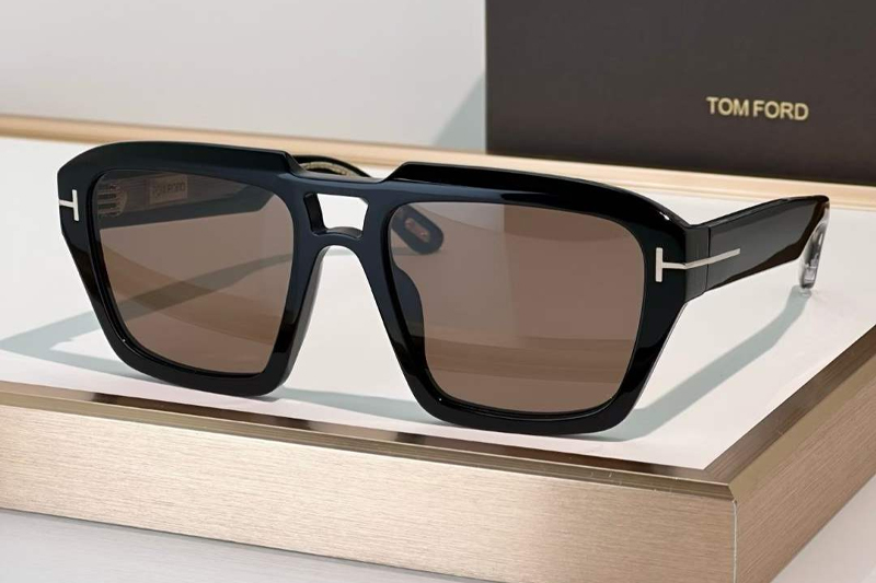 FT1202 Sunglasses Black Brown