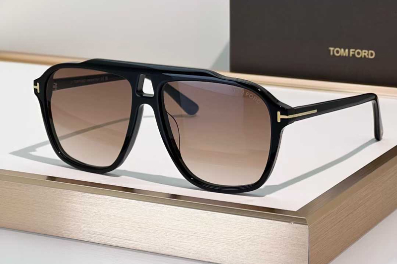 FT1209 Sunglasses Black Gradient Brown
