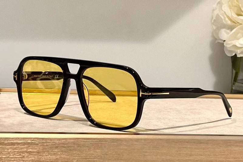 FT884 Sunglasses Black Yellow