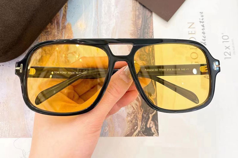 FT884 Sunglasses Black Yellow