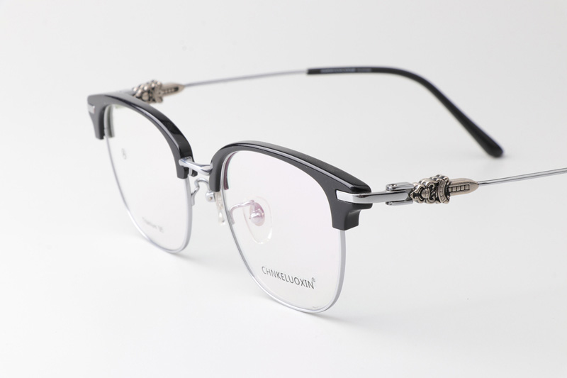 Fanova 087 Eyeglasses Black Silver