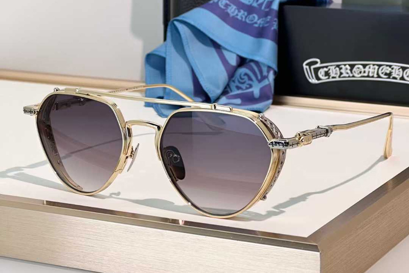 Free Ride Sunglasses Gold Gradient Gray