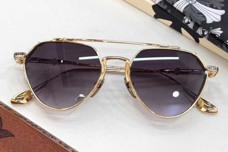 Free Ride Sunglasses Gold Gradient Gray