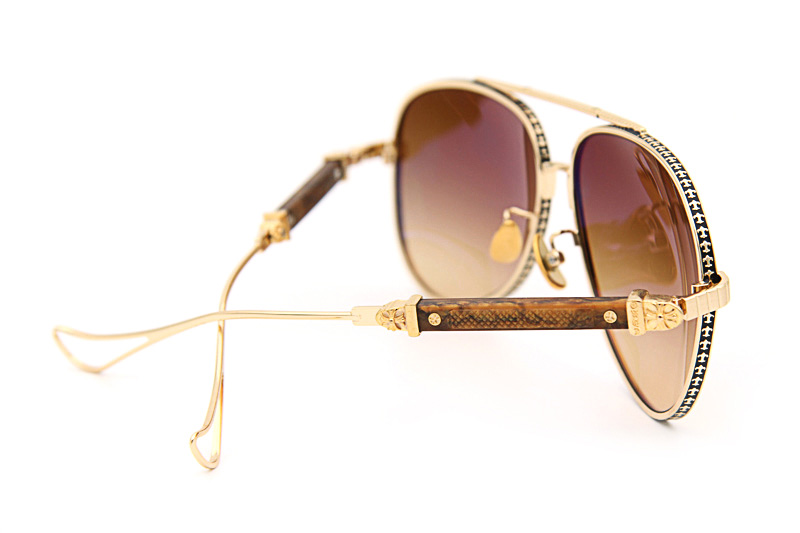 Full Meial Chicken Sunglasses Gold Gradient Brown