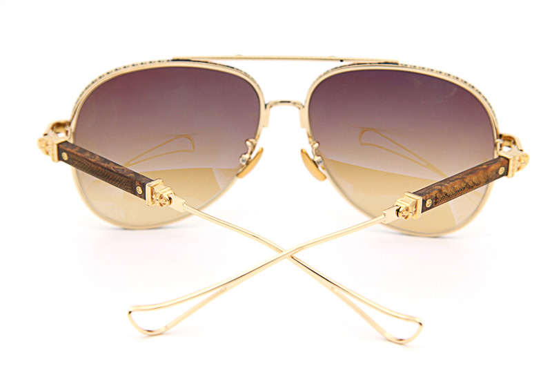 Full Meial Chicken Sunglasses Gold Gradient Brown