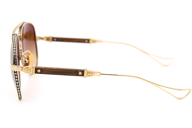 Full Meial Chicken Sunglasses Gold Gradient Brown