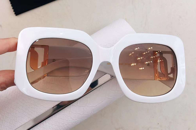 GAYA Sunglasses White Gradient Brown