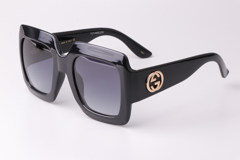 GG0053S Sunglasses Black Gradient Gray