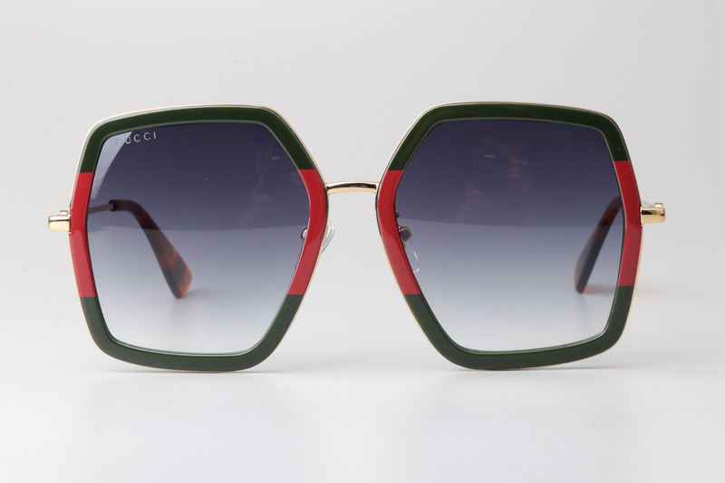 GG0106S Sunglasses Green Gradient Blue