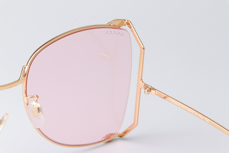 GG0252S Sunglasses Gold Pink