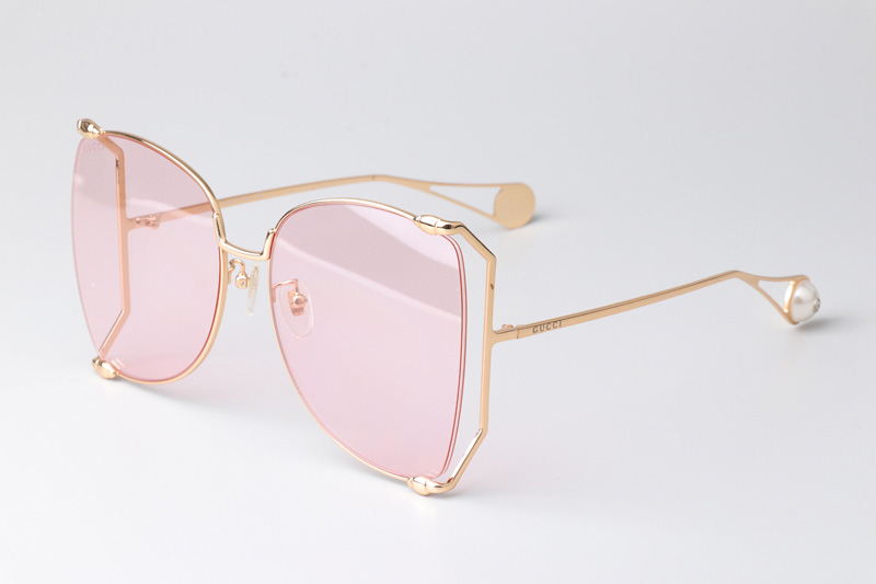 GG0252S Sunglasses Gold Pink