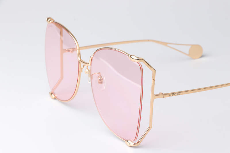 GG0252S Sunglasses Gold Pink