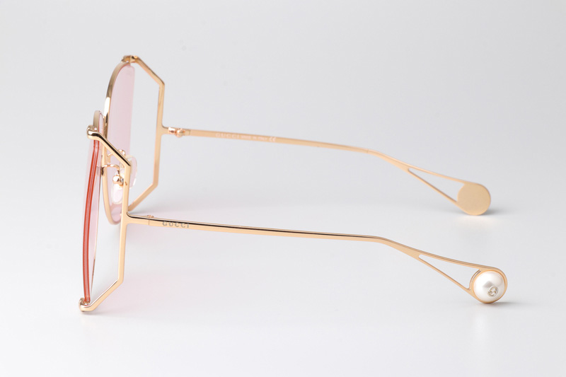 GG0252S Sunglasses Gold Pink