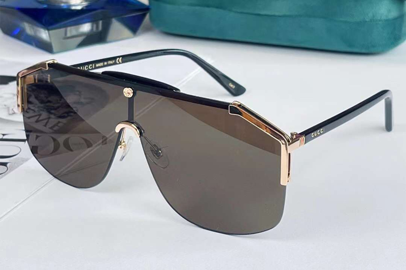 GG0291S Sunglasses Gold Black Brown