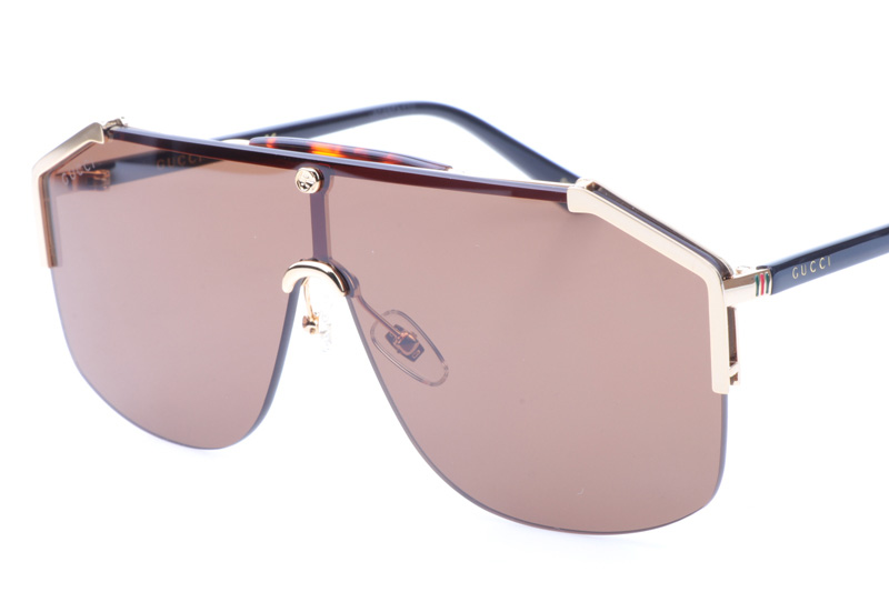 GG0291S Sunglasses Gold Black Brown