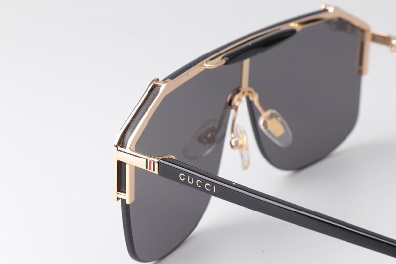 GG0291S Sunglasses Gold Black Gray