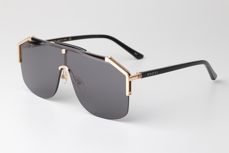GG0291S Sunglasses Gold Black Gray