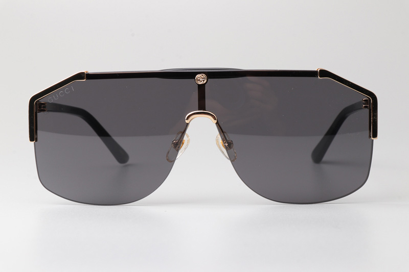 GG0291S Sunglasses Gold Black Gray