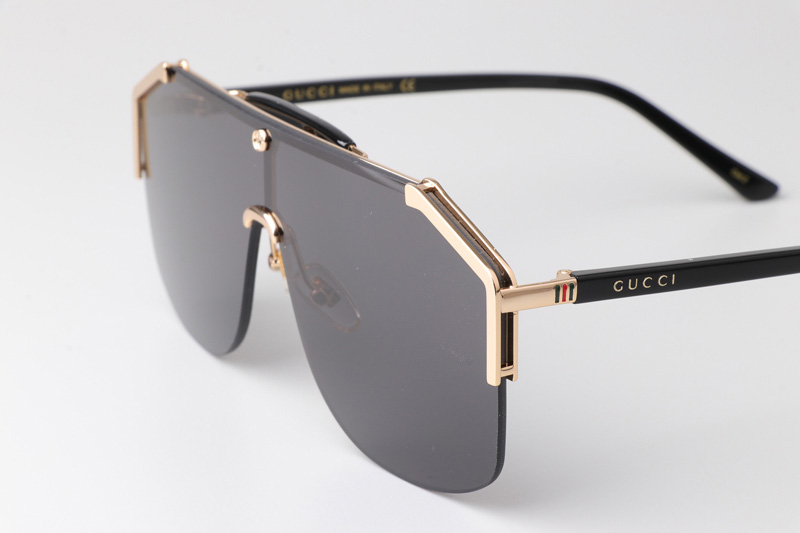 GG0291S Sunglasses Gold Black Gray