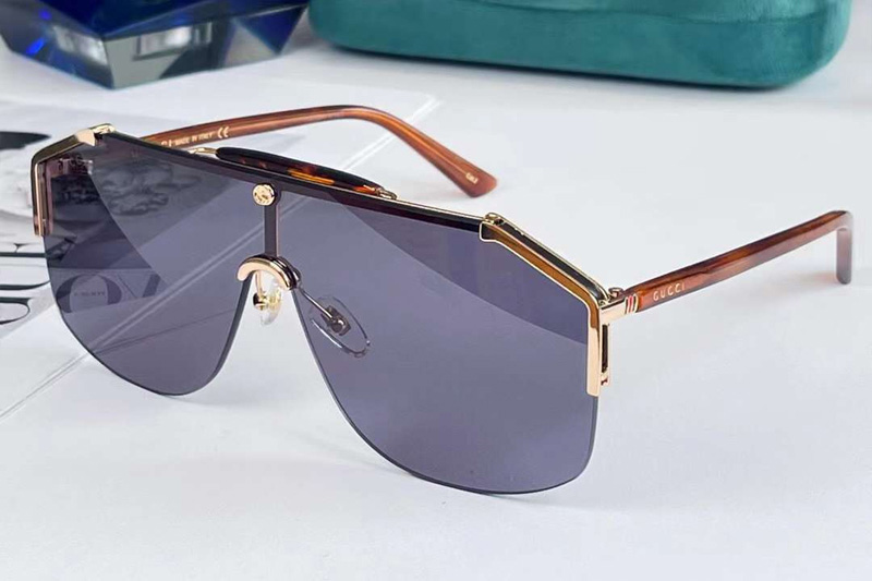 GG0291S Sunglasses Gold Tortoise Blue