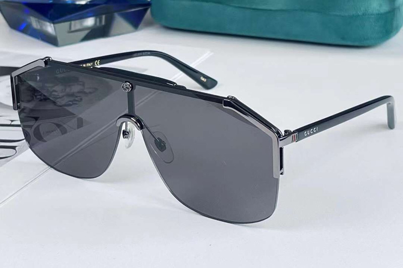 GG0291S Sunglasses Gunmetal Black Gray