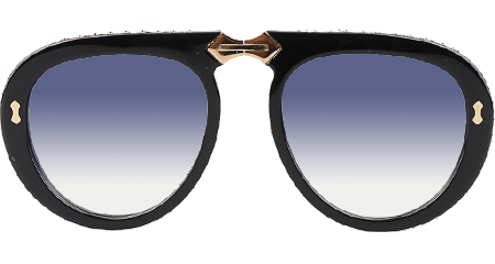 GG0307S Folding Sunglasses Black Gold Gradient Blue