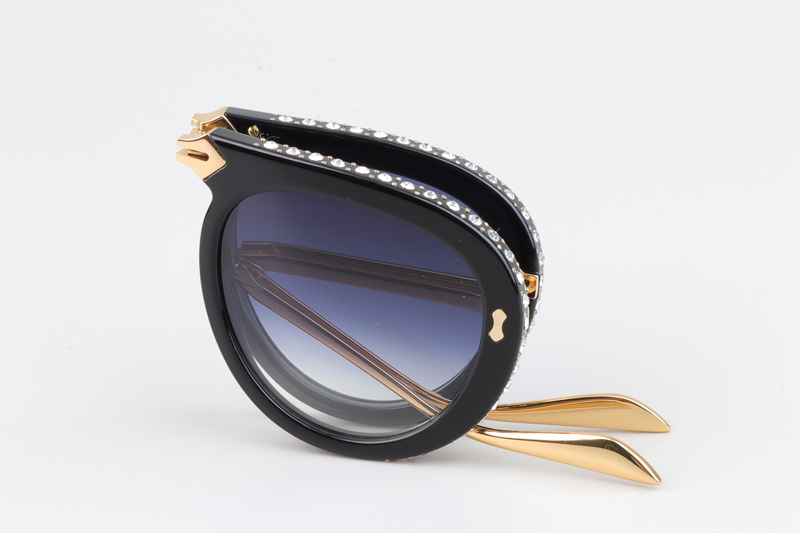 GG0307S Folding Sunglasses Black Gold Gradient Blue