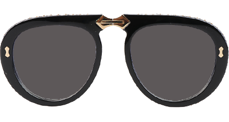 GG0307S Folding Sunglasses Black Gold Gray