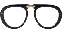 GG0307S Sunglasses In Black Gold Clear Lens