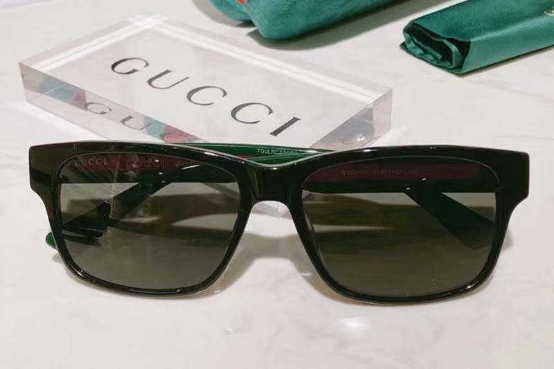 GG0340SA Sunglasses In Black Green Green Lens