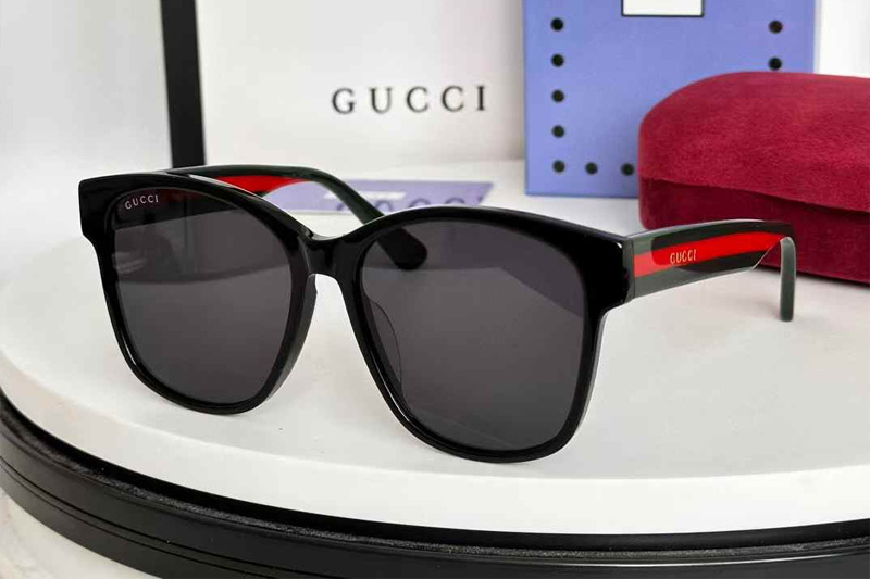 GG0417SK Sunglasses Black Green Gray