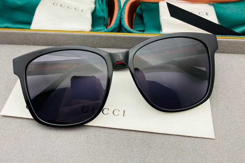 GG0417SK Sunglasses Black Green Gray