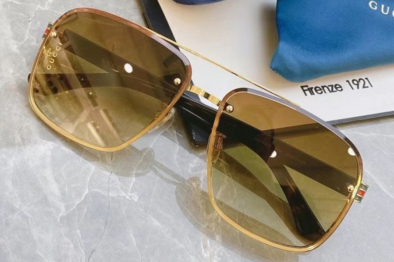 GG0429S Sunglasses In Gold Gradient Brown