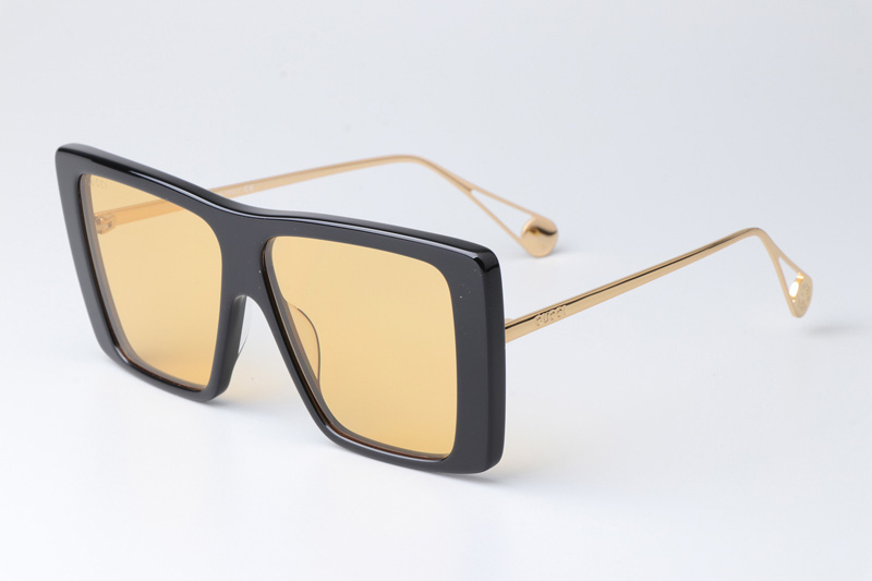 GG0434S Sunglasses Black Yellow