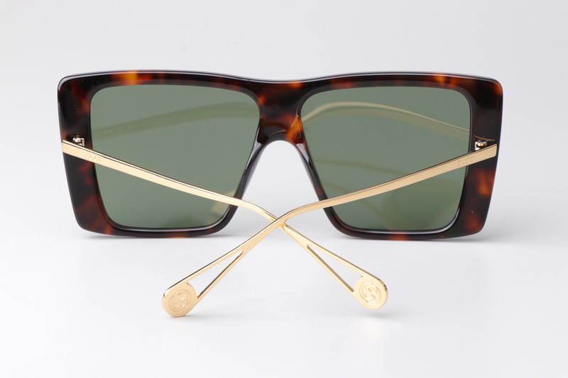 GG0434S Sunglasses Tortoise Green