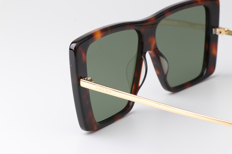 GG0434S Sunglasses Tortoise Green