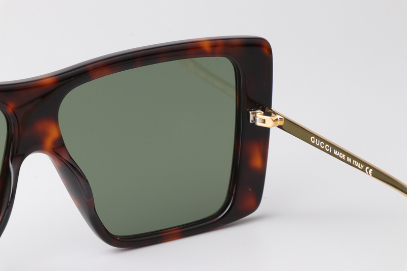 GG0434S Sunglasses Tortoise Green