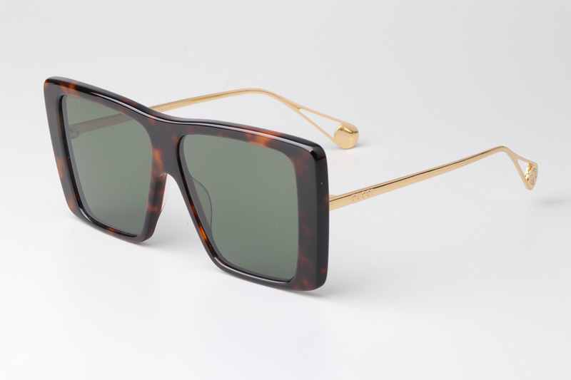 GG0434S Sunglasses Tortoise Green