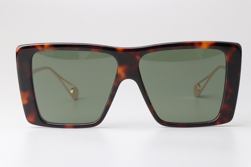 GG0434S Sunglasses Tortoise Green