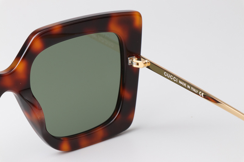 GG0435S Sunglasses Tortoise Green