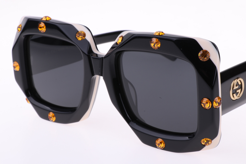 GG0481S Sunglasses In Black Gold Grey