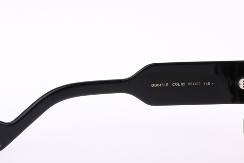 GG0481S Sunglasses In Black Gold Grey