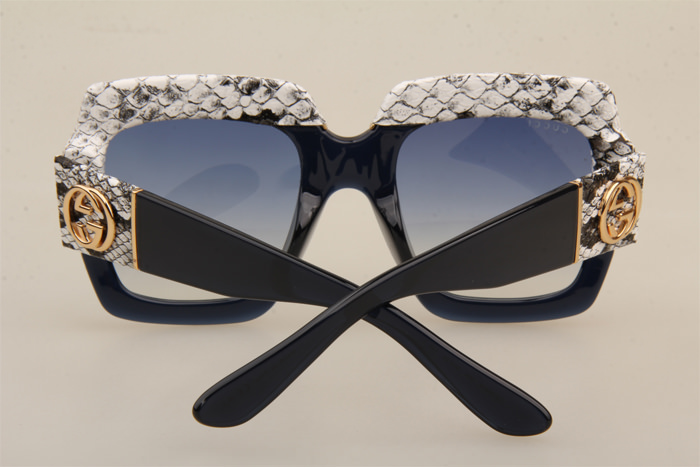 GG0484S Sunglasses In White Black Gradient Blue