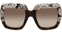 GG0484S Sunglasses In White Tortoise Gradient Brown
