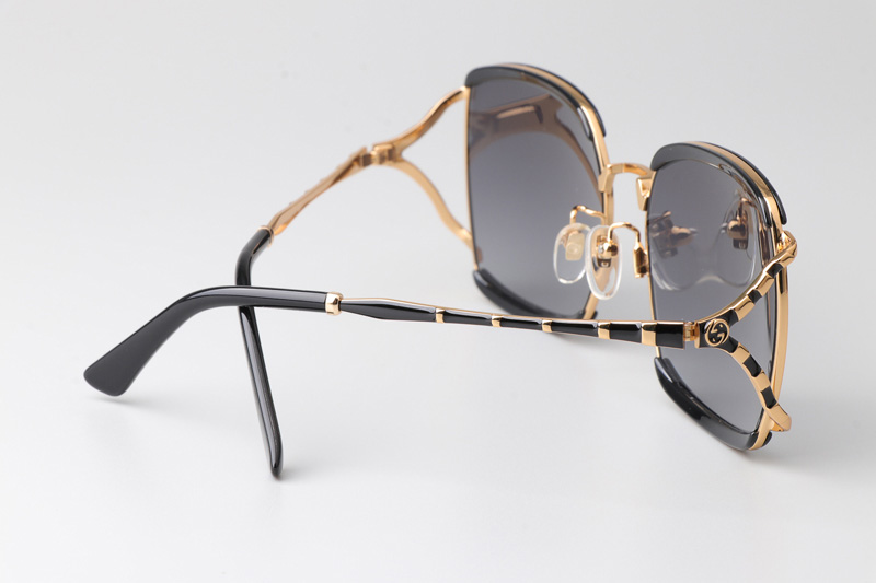 GG0593SK Sunglasses Gold Black Gray