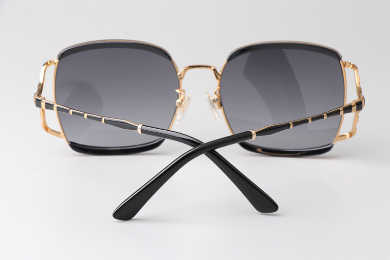 GG0593SK Sunglasses Gold Black Gray