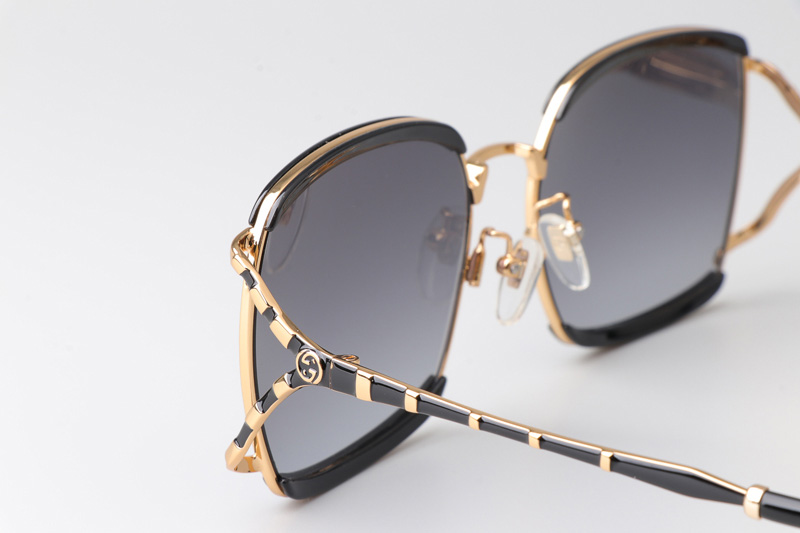 GG0593SK Sunglasses Gold Black Gray