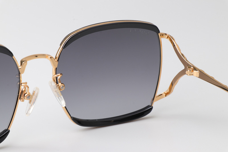 GG0593SK Sunglasses Gold Black Gray